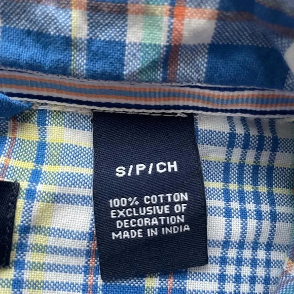CHAPS Men's Long Sleeve Blue Plaid Cotton Button Down Shirt Men’s size S NWT - Picture 6 of 13